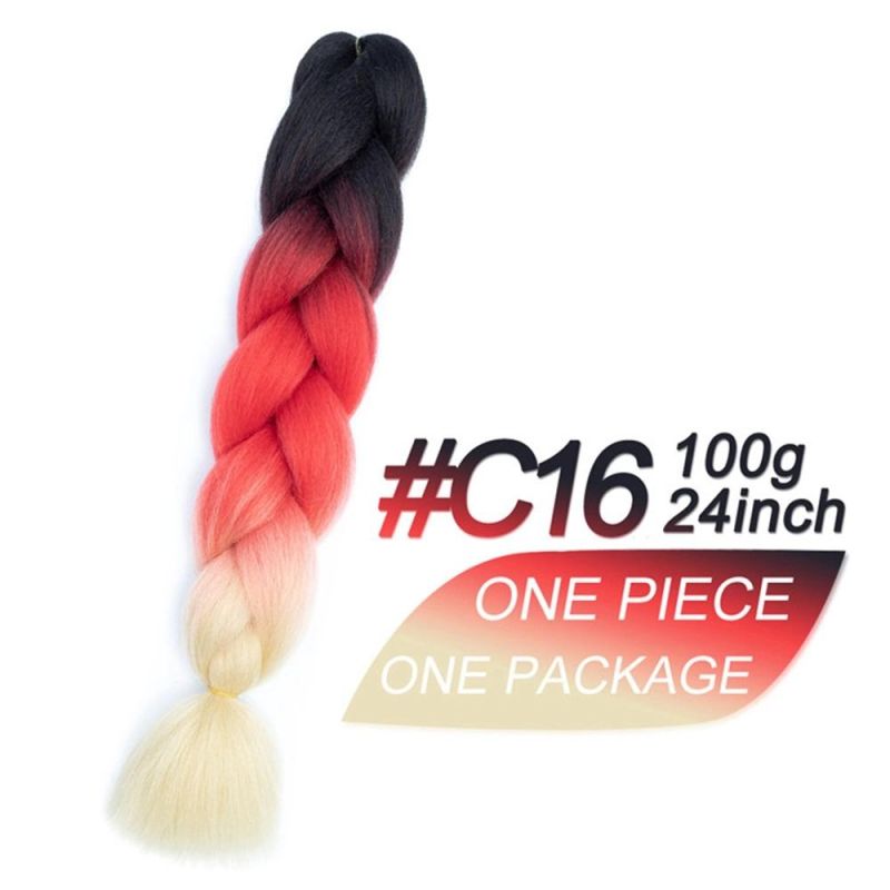 Kbeth Synthetic 1 Pack Large Stock 200+ Colors Ombre Jumbo Braid 18inch 20 Inch 22 Inch 24 Inch Customized Braiding Hair Extensions for Women′ S Gift