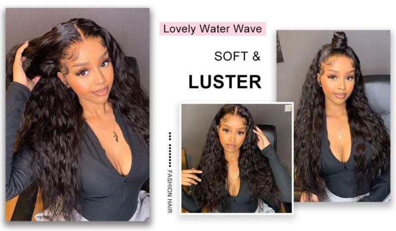 13X4 HD Lace Frontal Wigs Water Wave Human Hair Wigs 180% Density