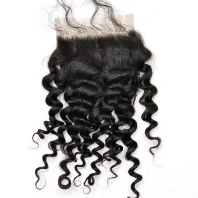 Virgin Human Hair Middle Part Kinky Curly Lace Closure Lbh 199