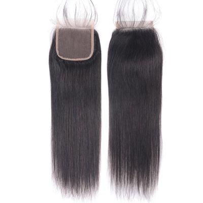 Kbeth Straight Women Toupees Custom Accept Remy Virgin 4X4 4*4 Human Hair Middle Part Lace Frontal Remy Women&prime; S Closure in Stock
