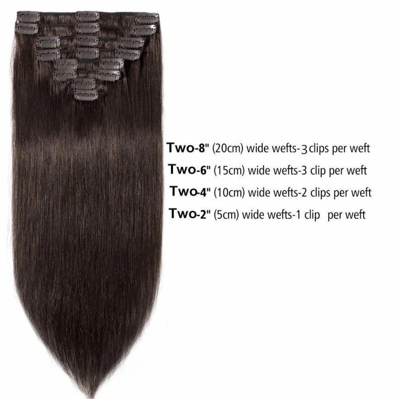 100% Virgin Hair 7PCS 80gram Clip in Human Hair Extension (AV-CH80-14-2)