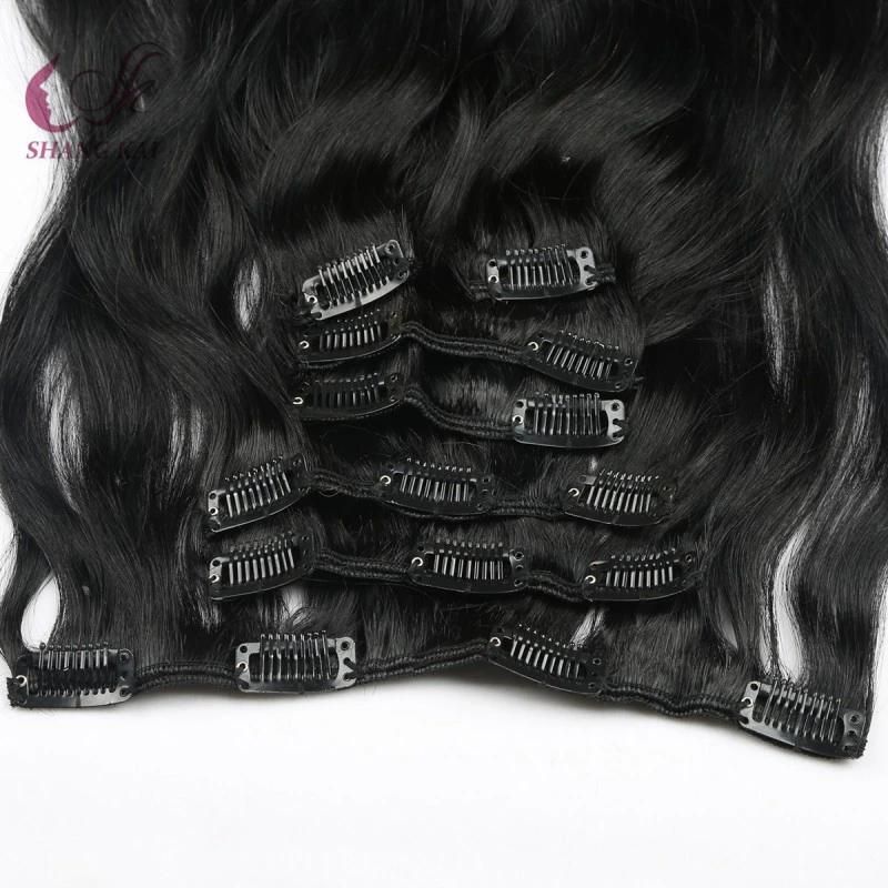 Black Full Cuticle Aligned Top Grade Clip in Hair Extension