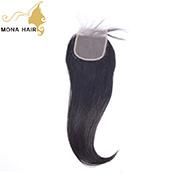 Virgin Human Hair Straight Lace Closures 4X4 Bleach Knots Swiss Lace Closure with Baby Hair