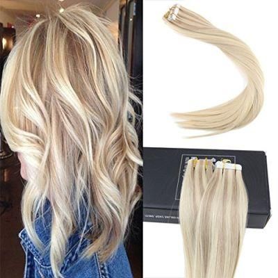 100% Virgin Hair Tape in Human Hair Extensions (AV-TP18-P007)