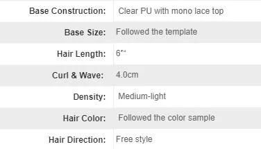 Fine Welded Mono with PU Skin Base Hair Replacement