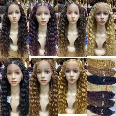 Wholesale Prices Braided Full Lace Human Hair Wigs Corn Row Braided Wigs Lace Front Wig Braided Machine