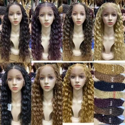 Wholesale Prices Braided Full Lace Human Hair Wigs Corn Row Braided Wigs Lace Front Wig Braided Machine