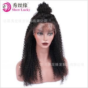 Good Selling Virgin European Human Hair Kinky Curly Full Lace Wig with Baby Hair