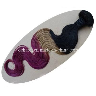 Three Tone Virgin Brazilian Human Hair Ombre Hair Extensions