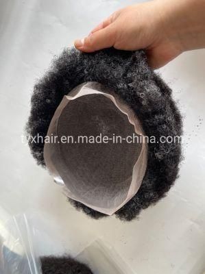 Afro Grey Men Toupee for Black Men Brazilian Hairpieces Lace African Waves Hairpiece Afro Curl Black Mens Toupee
