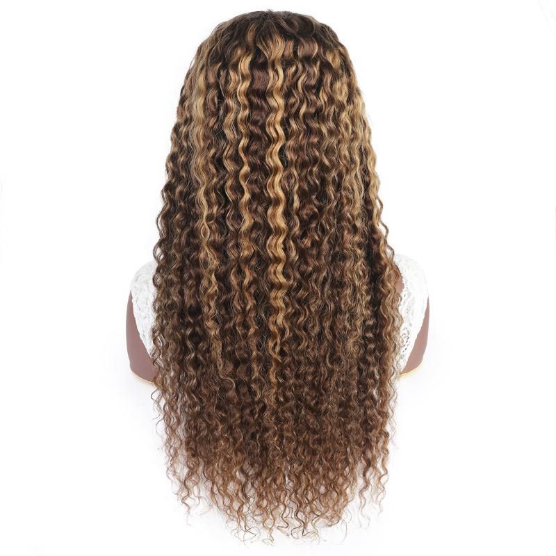 8A High Quality Fashion Color P4/27 Kinly Curly Human Weaving Hair Weft