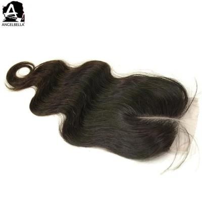 Angelbella 100% Mink Brazilian Remy Hair Closure Body Wave 4X4 Swiss Lace Closures