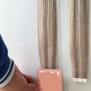 P18/60# Us PU Tape Skin Weft Virgin Remy Human Hair Extensions