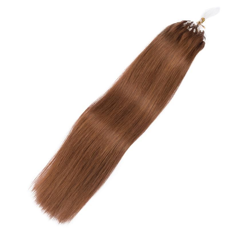 Straight Loop Micro Ring Hair Extensions Brazilan Remy Human Hair Extension Natural Capsule Keratin