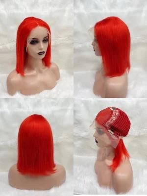 New Design Short Bob Brazilian Human Hair Lace Front Wig with Baby Hair