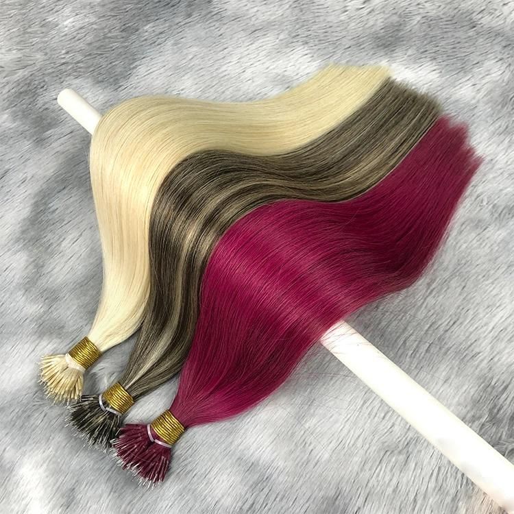 10A Silky Straight Nano Rings Russian Remy Hair Double Drawn Hair Extensions
