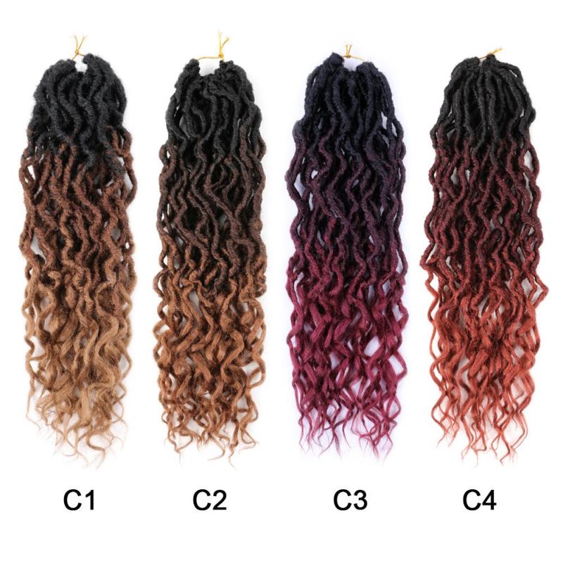 18inch 24 Strands/Pack Gypsy Faux Locs Curly Ends Crochet Braiding