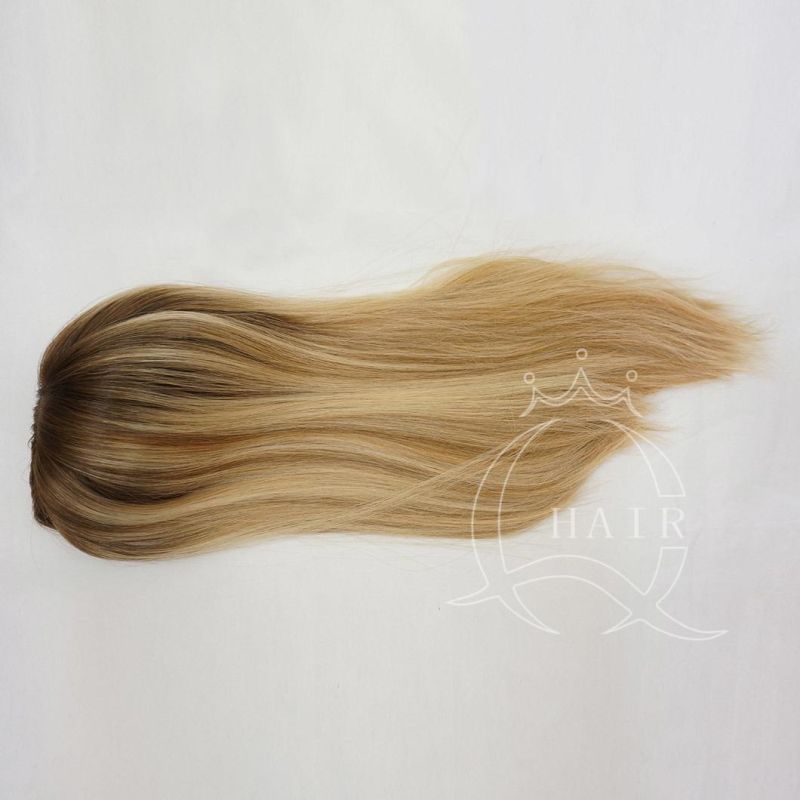 Best Quality Hair Made Simulated Scalp Injected Hairpiece Part of Wig Human Hair Silk Toppers for Lady with Thin Hair