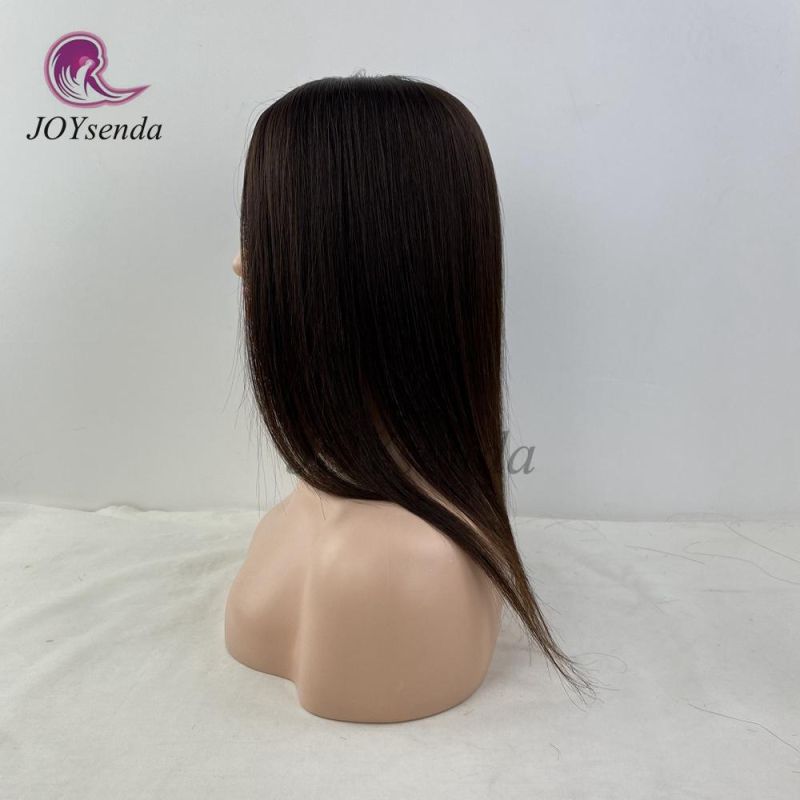Dark Brown Remy Human Hair Injection Silk Base Skin Scalp Top Women Topper/Hair Topper/Wigs/Hair Pieces