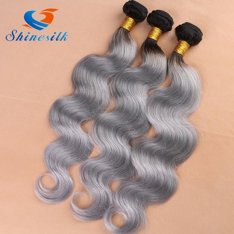 7A Brazilian Virgin Hair 1b Gray Hair Extension