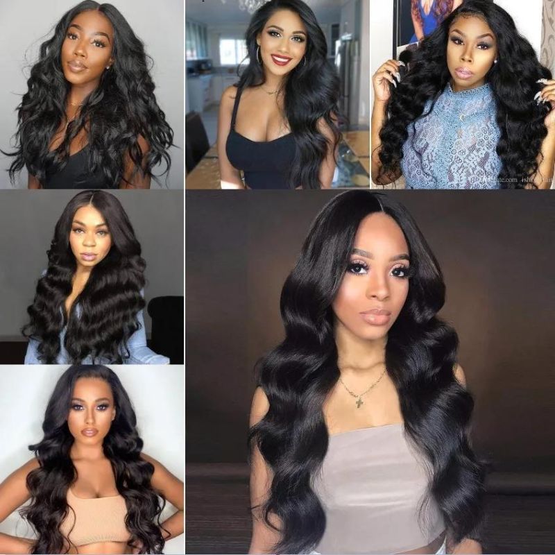 Remy Human Hair Extension Body Wave Hair Bundles with Frontal