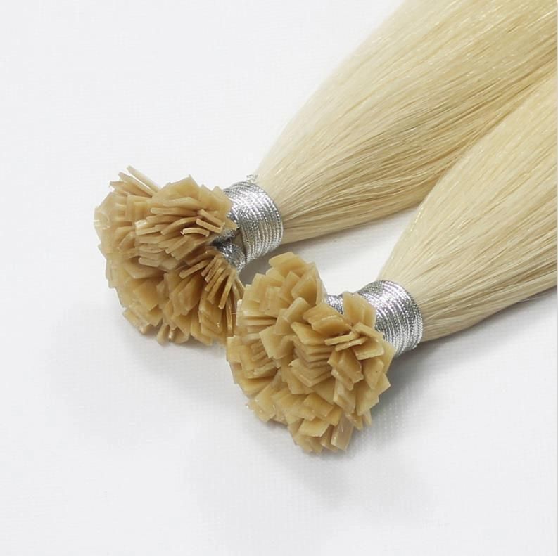 Flat Tip Human Hair Extension Silky Straight Keratin Fusion Hair