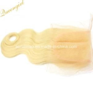 Body Wave Remy Hair Toupee 613 Blonde Malaysian Hair Lace Closure