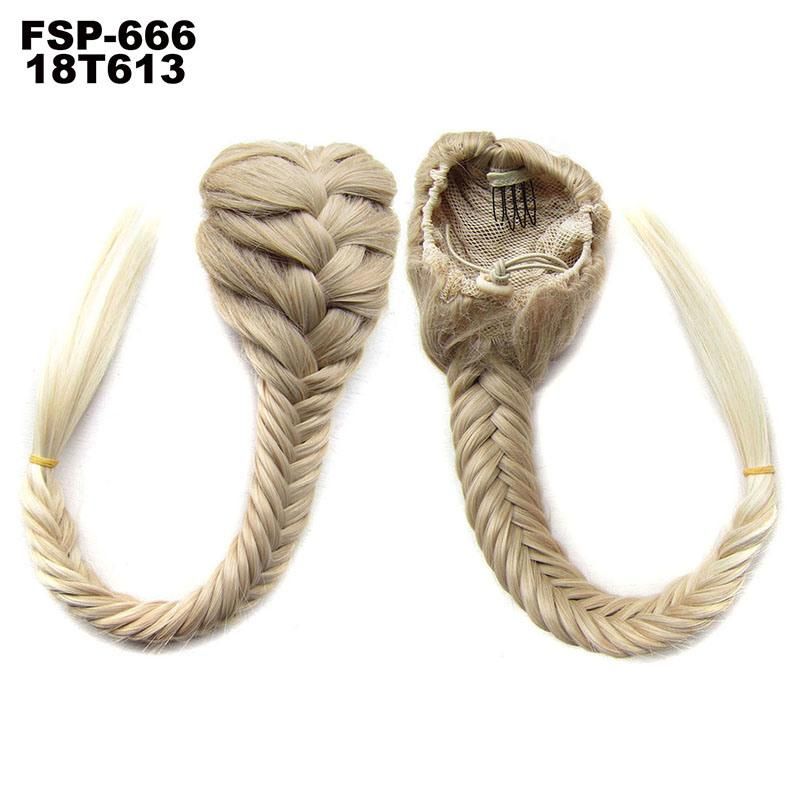 Synthetic High Temperature Fiber Plait Clip in Hair Piece Bangs