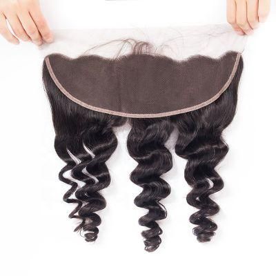 Kbeth Loose Wave Lace Frontal Closure for Italy Girls 2022 Fashion 8 Inch Elastic 13*4 Ear to Ear Human Hair Closures Wholesale