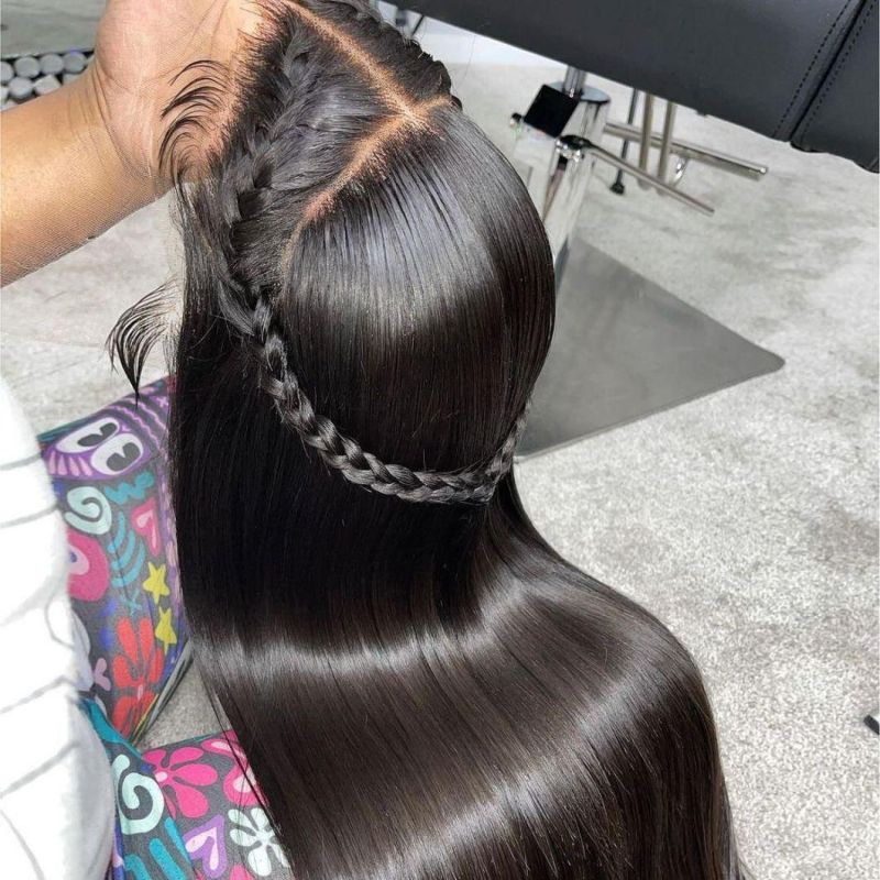 Wholesale Virgin Cuticle Aligned Hair, Silky Straight Black Human Hair Bundles Straight 3 Bundles with Closure, Natural Remy Hair