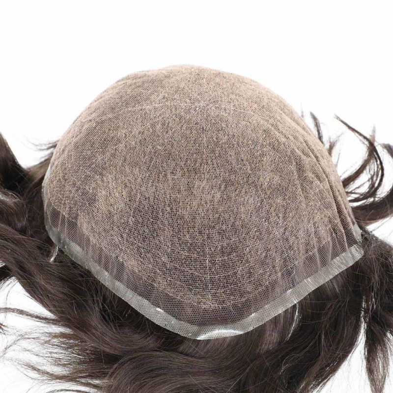 Stock Men′s Human Hair Lace Hair Replacement