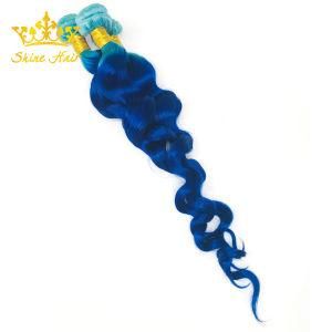 Green Blue Loose Wave 100% Virgin Human Hair Weft Brazilian Hair Extension