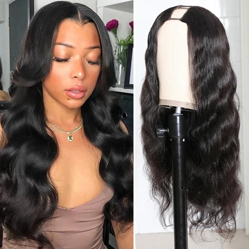 Kbeth Hair U Part Hair Wig Cap with 4 Combs to Firm The Cap 26 Inch Deep Wave Wigs with Adjustable Band to Fit Your Size