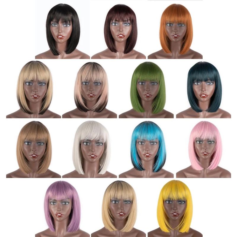 Kbeth Bobcut Wigs with Bangs for Ladies HD Lace Frontal Low Price Available Babyhair 10 Inch 12 Inch 14 Inch 16 Inch Size 2021 Summer Fashion Wig in Stock