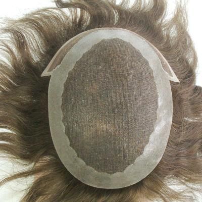 Fine Welded Mono with Poly Around and Mono Lace Front Men Toupee