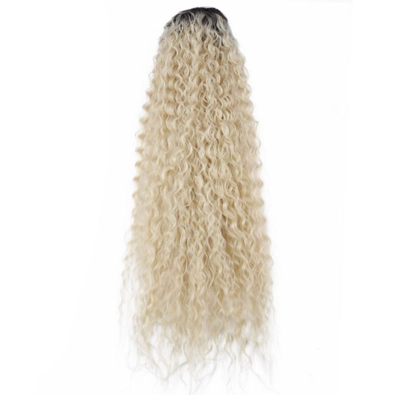 30" 613 Blond Color Synthetic Claw Clip Woman Extension High Wave Ponytail