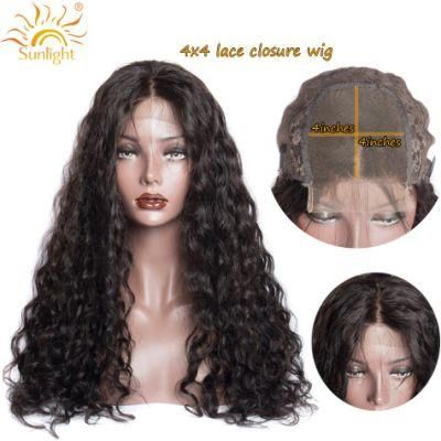 Sunlight Water Wave Wig Brazilian 4X4 Closure Wig for Women