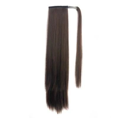 Ombre Brown Color Thick Long Straight Sexy Ponytail for Black Women Drawstring Synthetic Hair Extension
