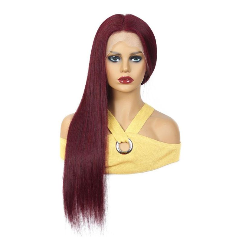 10A Straight Lace Front Wig Human Hair 150% Density 22inch Virgin Human Hair Wig #99j