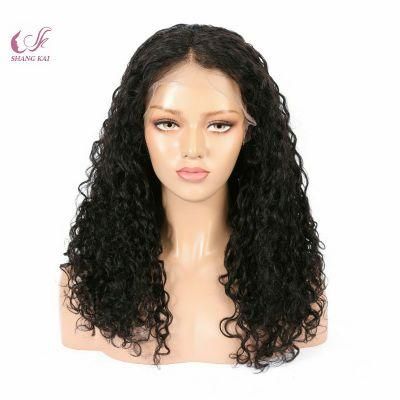 Remy Human Hair Curly Full Lace Wig Silk Top Black Women