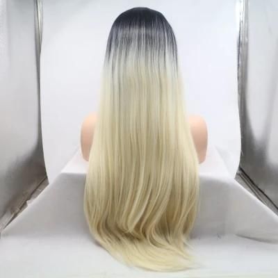 Wholsale Synthetic Wigs 1b/613 Straight Hair Ombre Lace Frontal Wigs