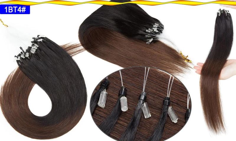 Micro Loop Hair Extensions Remy Hair Micro Bead Hair Extension Cold Fusion Stick Tipped Fish Line Hair Piece