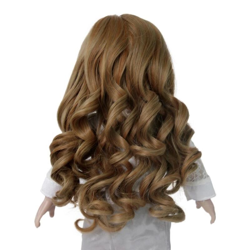 18 Inch Girl Doll Wig Summer Brown Long Curly Stylish Hairstyles for American Doll