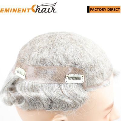 Natural Hairline Lace Front Synthetic Grey Toupee