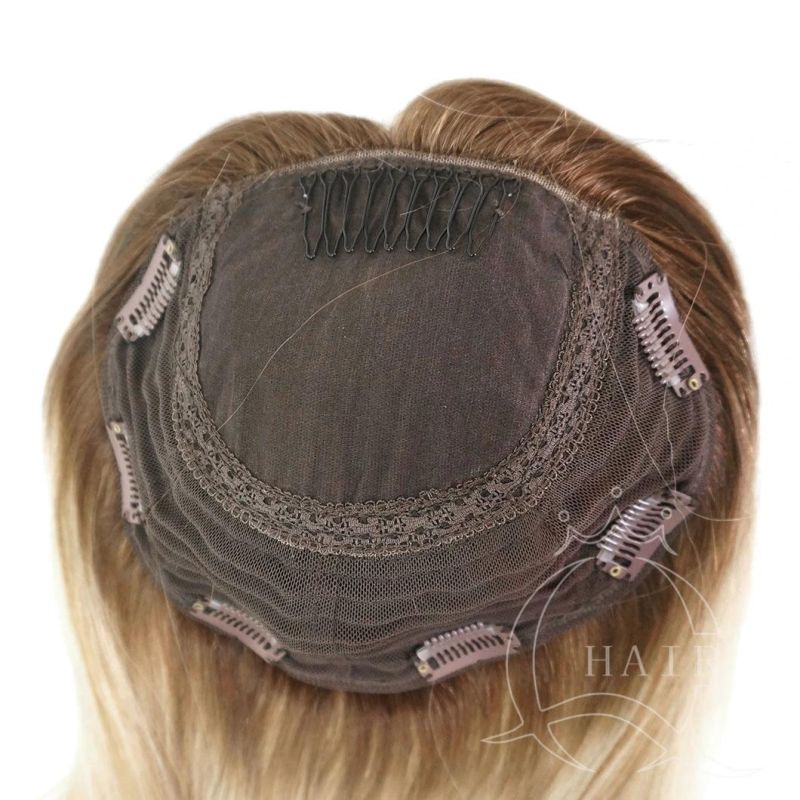 Best Quality 100% Virgin Hair Made Hairpiece/ Silk Top/ Lace Topper /Silk Topper for Lady with Thin Hair