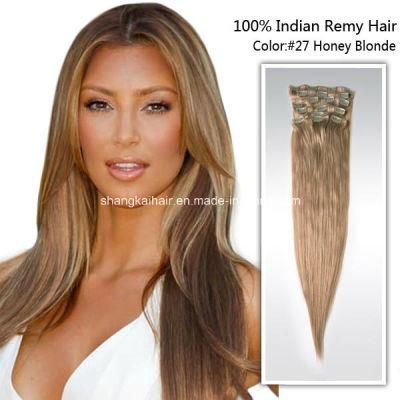 Clips Human Hair Extension Remy Natural Human Hair