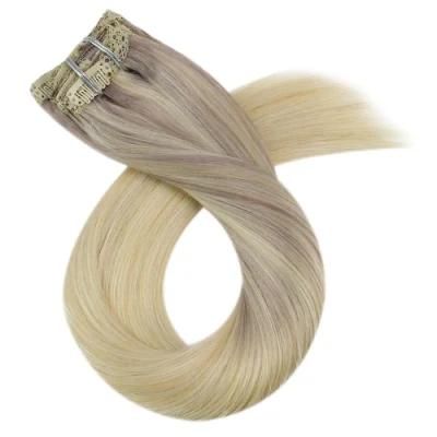 Clip in Hair Extensions 10-24 Inch Machine Remy Human Hair Brazilian Doule Weft Full Head Set Straight 7PCS 100g (10Inch Color 18-22-60)