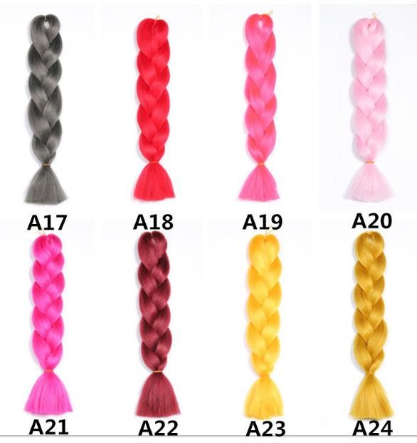 Free Hair Ring 24inch Kanekalon Synthetic Hair Jumbo Braids