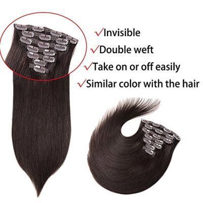 Brazilian Hair Extension Dark Brown Color Clip in Human Hair Extension 20inch 7PCS for Full Head (AV-CH110-20-2)