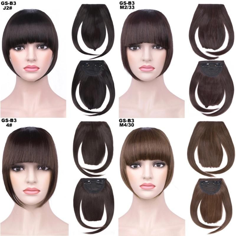 Synthetic High Temperature Fiber Clip in Hair Piece Bangs